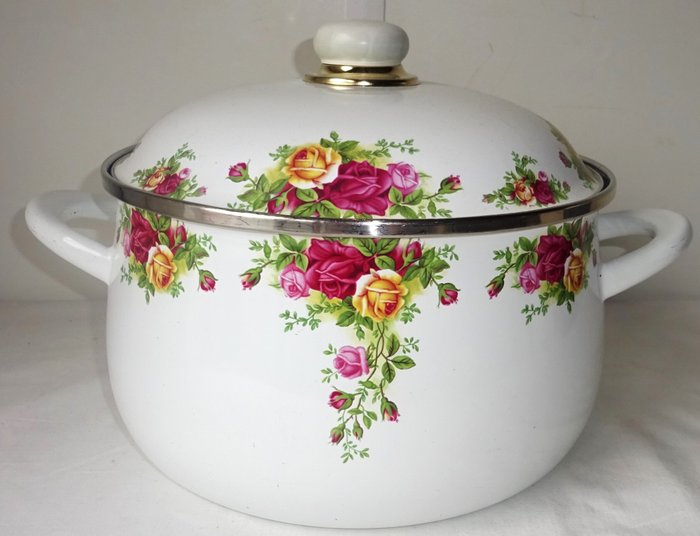 Prinz - Royal Albert - Pande -  Gammel Country Rose - Emalje - XXL Royal Albert Pan