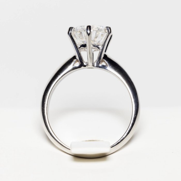 Ingen mindstepris - Forlovelsesring - 18 kraat Hvidguld -  4.14ct. tw. Diamant (Laboratoriedyrket) - F VS1 IDEAL