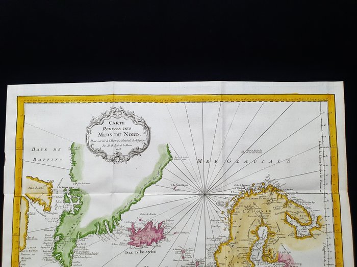 Europa - Nordeuropa / Nordsøen / Nordamerika / Norge / Skandinavien / Grønland / Island / Canada; La Haye / P. de Hondt / J.N. Bellin - Carte Reduite des Mers du Nord - 1721-1750