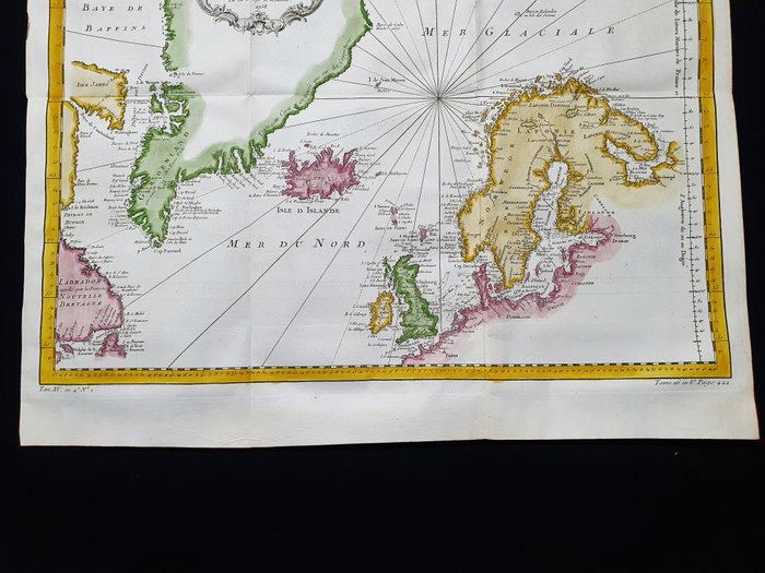 Europa - Nordeuropa / Nordsøen / Nordamerika / Norge / Skandinavien / Grønland / Island / Canada; La Haye / P. de Hondt / J.N. Bellin - Carte Reduite des Mers du Nord - 1721-1750