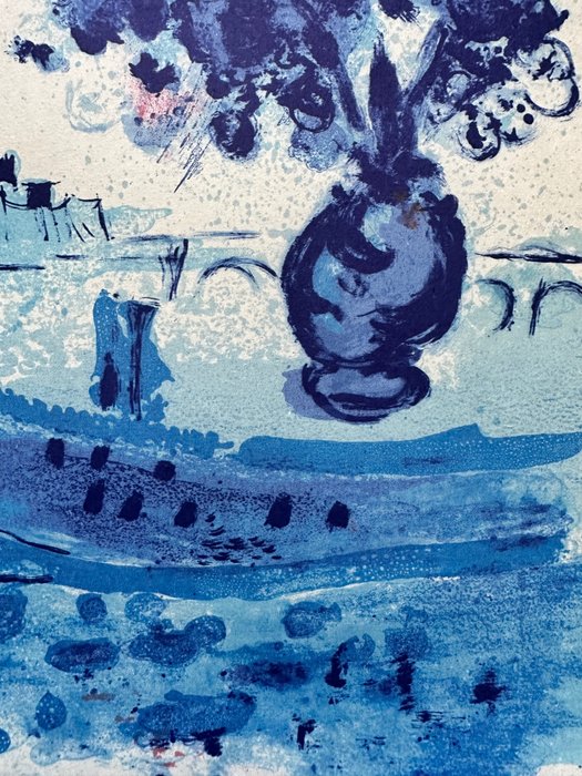 Marc Chagall (1887-1985) - Bateau mouche au bouquet