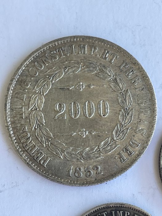 Brasilien. Pedro II (1831-1889). 500 + 1000 + 2000 Reis 1852 (3 monedas)  (Ingen mindstepris)