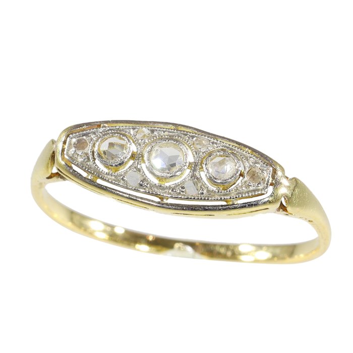 Ingen mindstepris - Ring - 18 kraat Gulguld - Diamant - Vintage Anno 1950