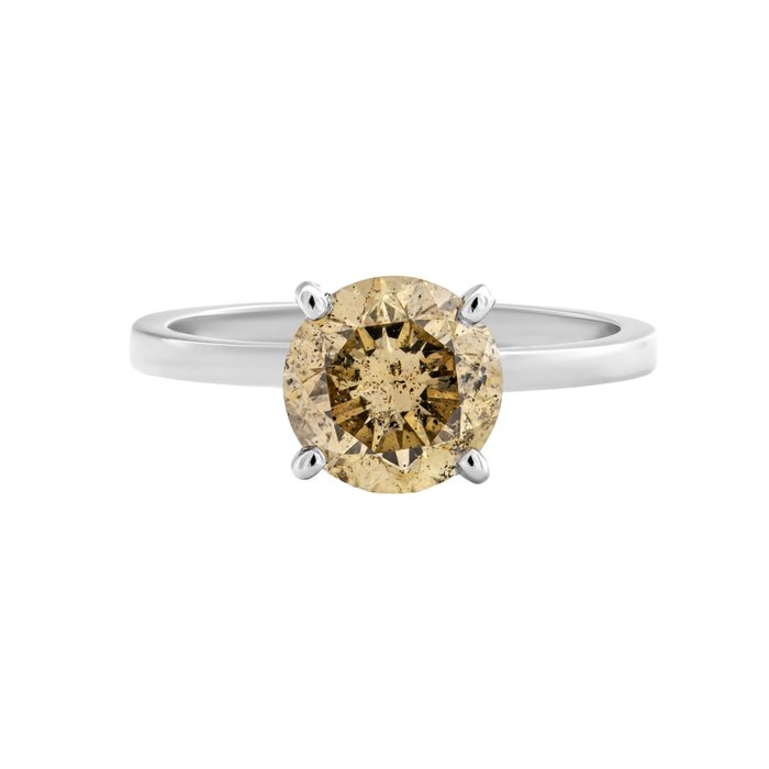 Ingen mindstepris - Ring - 14 karat Hvidguld -  2.11ct. tw. Gul Diamant (Naturfarvet)