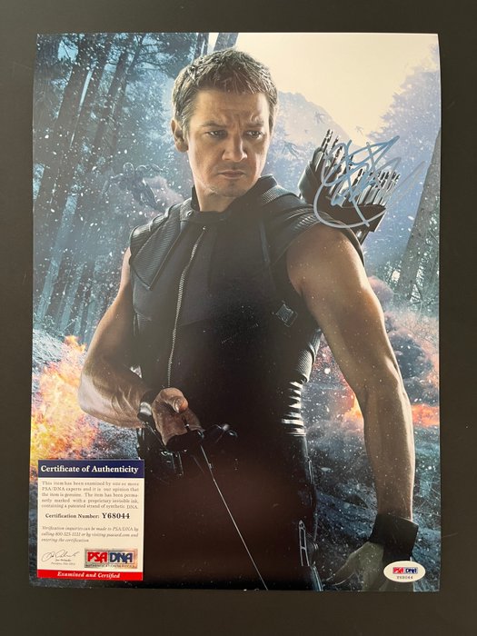 The Avengers Jeremy Renner (Hawkeye) - Signed in Person - with PSA/DNA Certificate - Autograph photo - No Reserve!