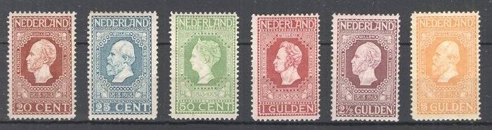 Holland 1913 - Jubilæumsfrimærker 100 års uafhængighed - NVPH 90/100 met Certificaat NVPH100B