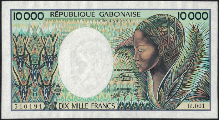 Gabon. - 10.000 Francs ND (1984) - Pick 7a  (Ingen mindstepris)