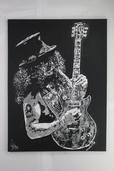 Guns N' Roses - Slash - Velvet Revolver - Snakepit - Handpainted and signed - by PopArt artist - Slash