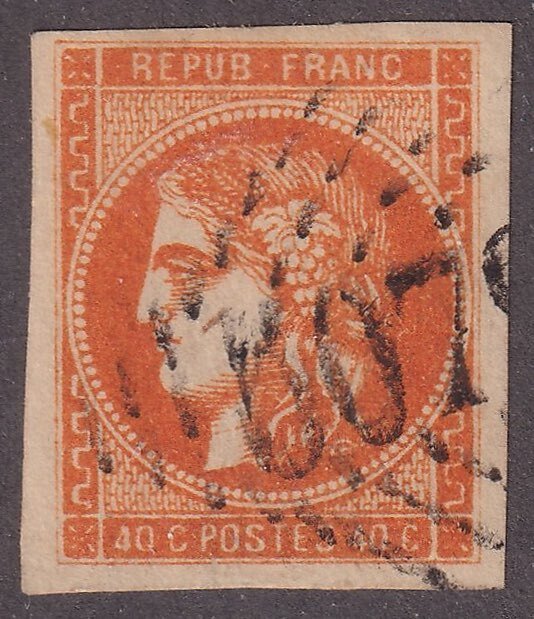 Frankrig  - 40c orange obl. GC 5079 Alexandrette - signeret Baudot - VF - Yvert n°48