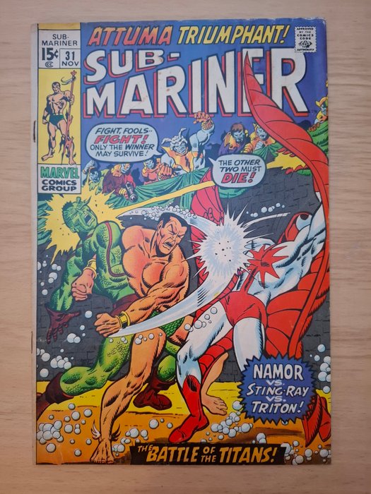 Sub-Mariner #31-33 + 36 + 37 - 1st appearance Llyra/Laurie - 5 Comic - 1970