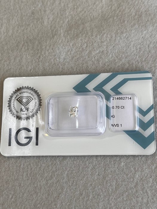 1 pcs Diamant  (Natur)  - 0.70 ct - Radiant - G - VVS1 - International Gemological Institute (IGI)