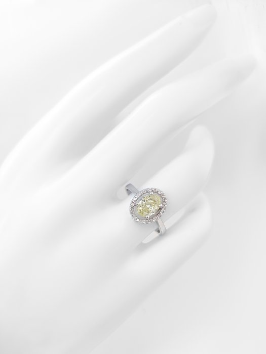 Ring - 14 karat Gulguld -  1.25ct. tw. Gul Diamant (Naturfarvet) - Diamant