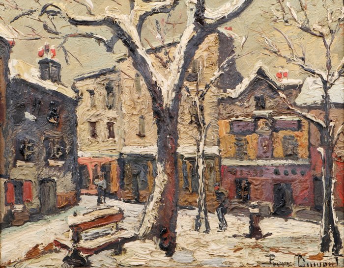 Pierre Dumont (1884-1936) - Paris, la Place du Tertre en Hiver