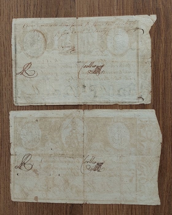 Portugal. - 1200 and 2400 Reis 1805 - without overprint - Pick 16 and 17