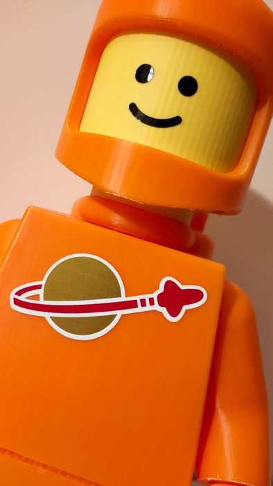 Handmade item - Handmade item Mega Figure LEGO Space Arancione/Orange Spaceman Classic - Italien