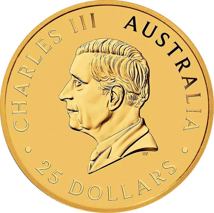 1/4 Ounce - Guld 999 - 2024 - Kangaroo fine gold - 999% - Præget bar