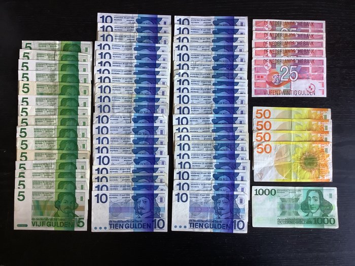 Holland. - 65 banknotes - including 1000 gulden 1972 - various dates  (Ingen mindstepris)