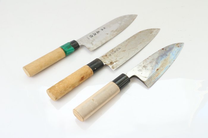 "刀 KATANA"   出刃 Deba , - Køkkenkniv - Kitchen knife set - Stål - Japan