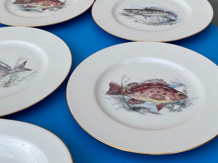 TOGNANA - Middagssæt til 6 (7) - Fish / oro zecchino 24 k - Porcelæn