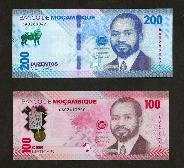 Mozambique. - 20, 50, 100, 200, 500, 1000 meticais 2024 - Pick NEW  (Ingen mindstepris)