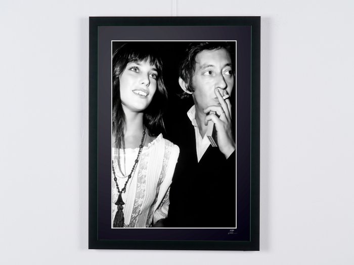 Jane Birkin  Serge Gainsbourg 1970 - Fine Art Photography - Luxury Wooden Framed 70X50 cm - Limited Edition Nr 03 of 20 - Serial ID 16752 - Original Certificate (COA), Hologram Logo Editor and QR Code - 100% new items