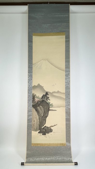 Silke, Hængende Scroll: Maleri af Landskab - Japan - Shōwa-periode (1926-1989)