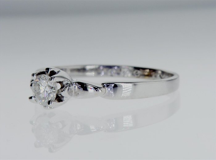 Forlovelsesring - 18 kraat Hvidguld -  0.30ct. tw. Diamant (Natur) - r77