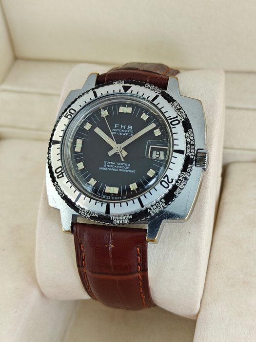 FHB - Worldtime Diver Automatic - Ingen mindstepris - Mænd - 1960-1969