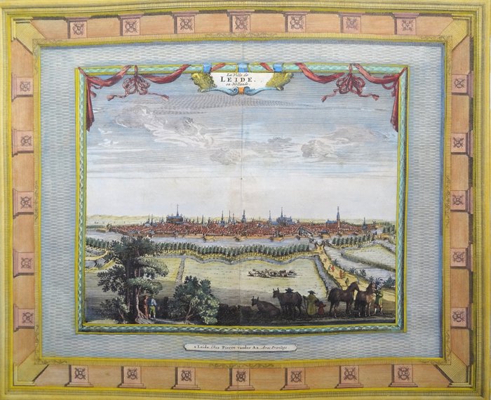 Holland - At lede; F. de Wit / P. van der Aa - La Ville de Leide en Hollande - 1721-1750