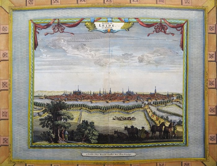 Holland - At lede; F. de Wit / P. van der Aa - La Ville de Leide en Hollande - 1721-1750