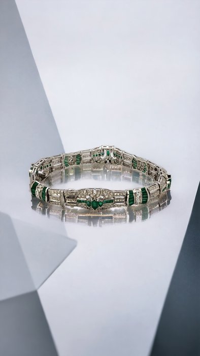 Armbånd - 18 kraat Hvidguld, Art Deco 18 karat guld  6,2 karat diamantarmbånd 1930'erne -  6.24ct. tw. Diamant (Natur)  - Diamant