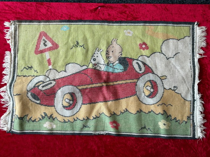 Kuifje - Tapijt Kuifje en Bobbie in racewagen - 1 Album - 1960