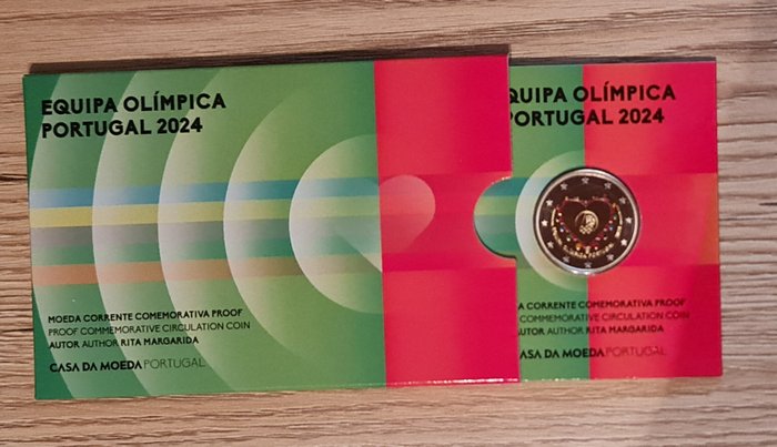 Portugal. 2 Euro 2024 "Equipa Olimpica Portugal" Proof  (Ingen mindstepris)