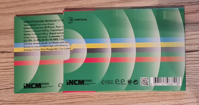 Portugal. 2 Euro 2024 "Equipa Olimpica Portugal" Proof  (Ingen mindstepris)