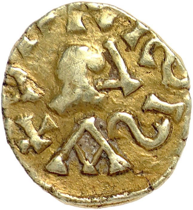 Merovingerdynasti. anonymous. Triens struck at Parisis or Neustria (La Neustrie) - 7th century A.D. - EXTREMELY RARE