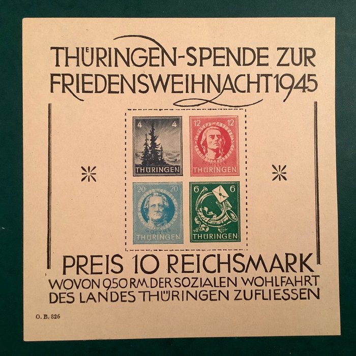 De allieredes besættelse - Tyskland (sovjetisk zone) 1946 - Stor juleblok godkendt Sturm BPP - Michel blok 2