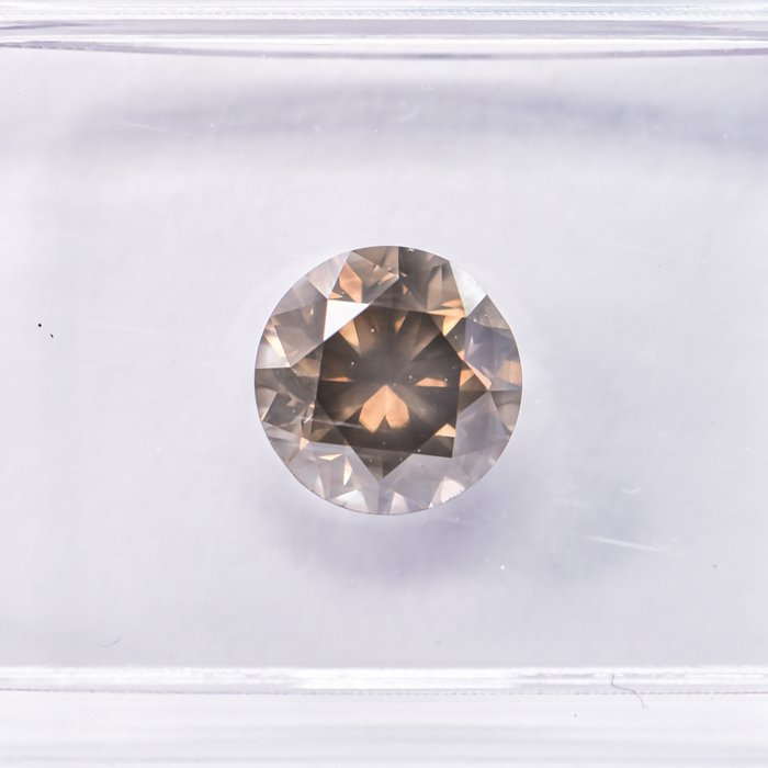 Ingen mindstepris - 1 pcs Diamant  (Naturfarvet)  - 1.30 ct - Rund - Fancy Brunlig, Grå Gul - I1 - International Gemological Institute (IGI)