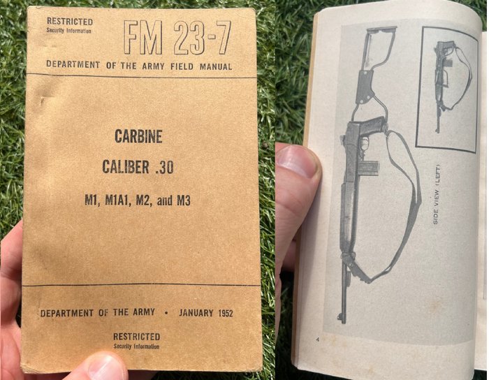 Verenigde Staten van Amerika - M1 Carbine WW2 models Maintenance Manual - infantry - Airborne - Ranger - all technical details - 1952