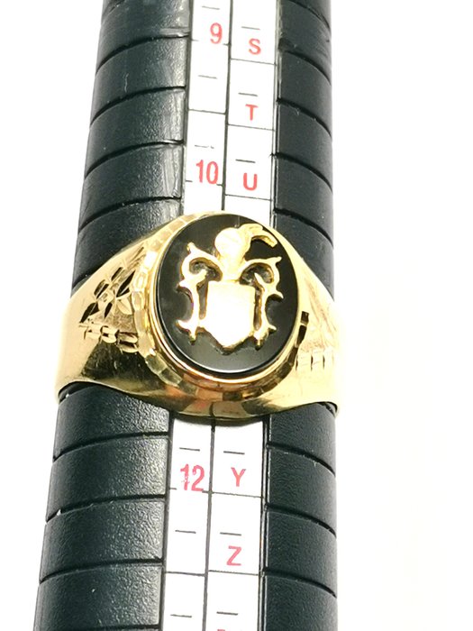 Ring - 18 kraat Gulguld Onyx