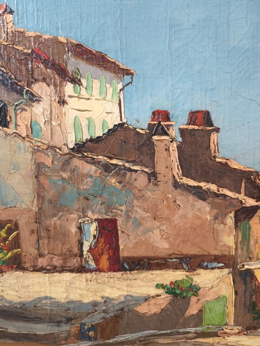 Vincent Cermignani (1902-1971) - Rue de ville sur la Côte d'Azur