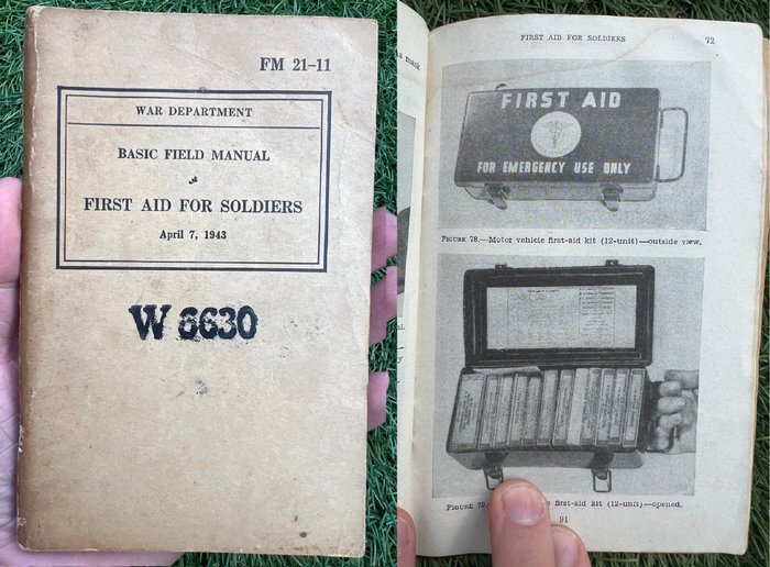 WW2 US Army Field Medic Handbook - First Aid Packets - Jeep Kits - Paratrooper Aid Kit - Combat Medic - 1943