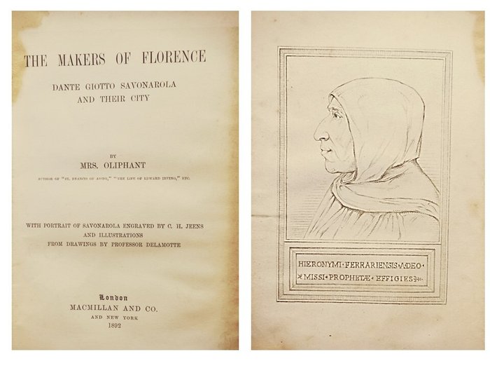 Oliphant Margaret Gardner Edmund Troutbeck Georgina - Lot with 3 books on Florence - 1892-1912