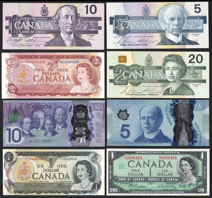 Canada. - 8 Banknotes - various dates  (Ingen mindstepris)