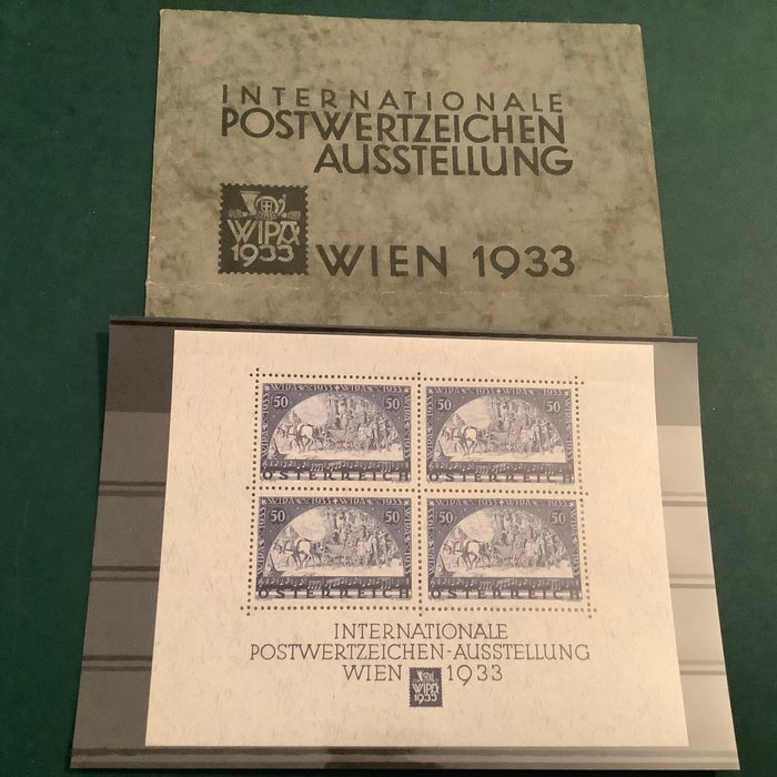Østrig 1933 - WIPA blok med originalt gavehæfte - Michel blok 1