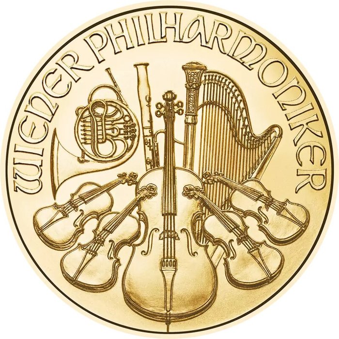 1/10 Ounce - Guld 999 - 2024 - Vienna Philharmonic fine gold - 999% - Præget bar