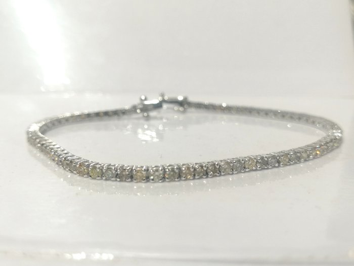 Armbånd - 14 karat Hvidguld -  3.04ct. tw. Diamant (Natur)