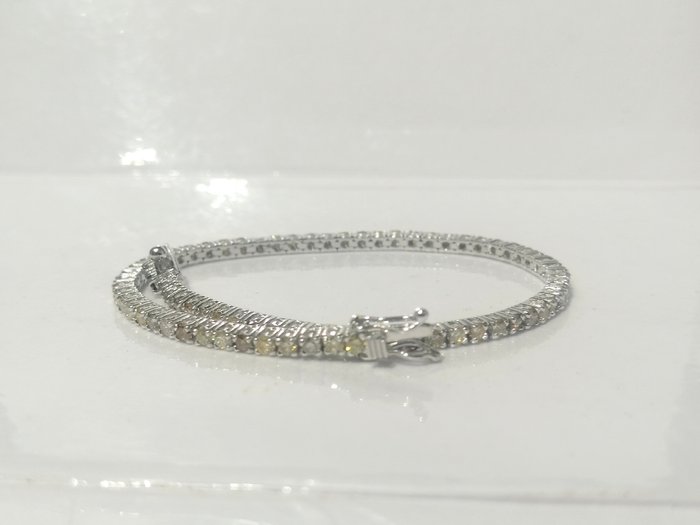 Armbånd - 14 karat Hvidguld -  3.04ct. tw. Diamant (Natur)