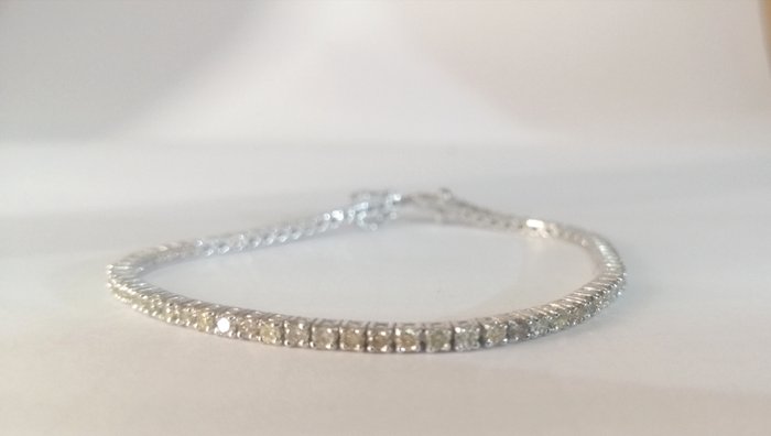 Armbånd - 14 karat Hvidguld -  3.04ct. tw. Diamant (Natur)