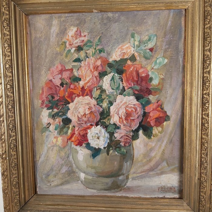 Fransk skole (XIX) - Still life with roses