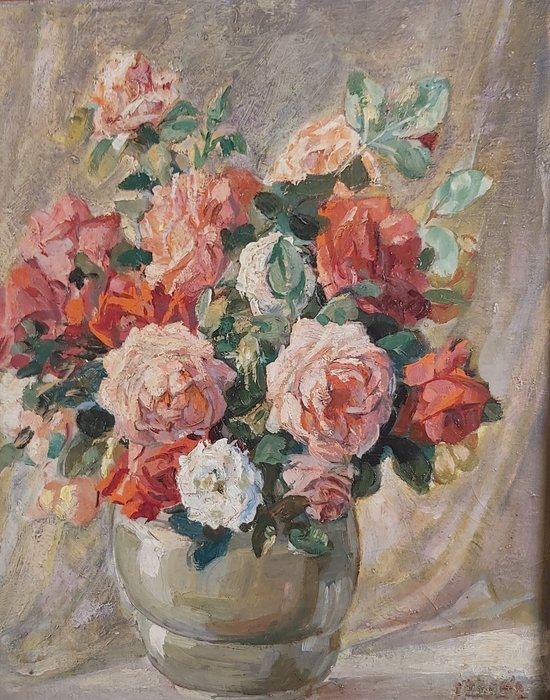 Fransk skole (XIX) - Still life with roses